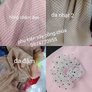 Vải voan kính chấm bi