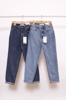 # Quần jeans ống thụng cạp cao