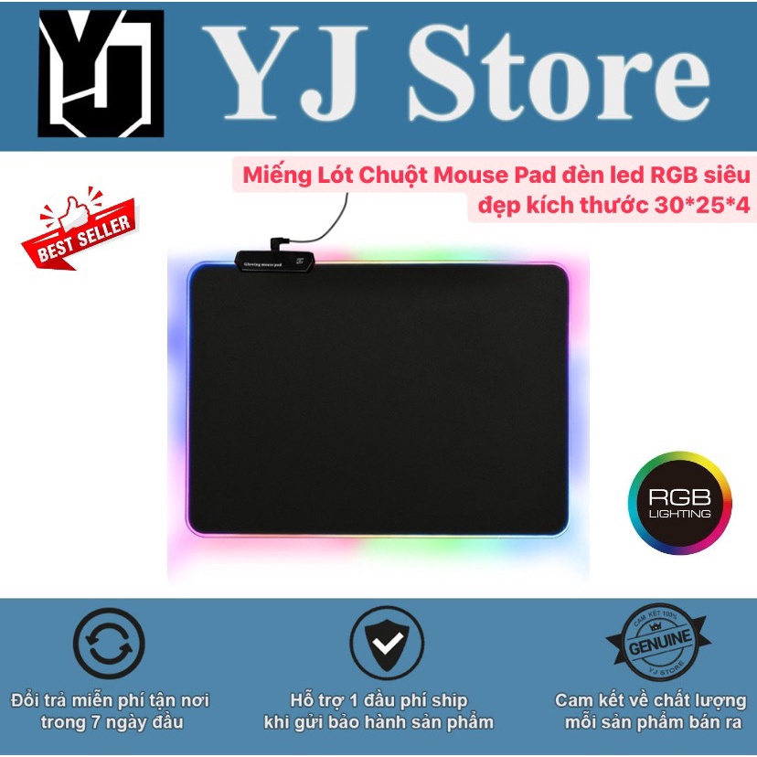 Miếng Lót Chuột Mouse Pad đèn led RGB siêu đẹp kích thước 30*25*4-YJ