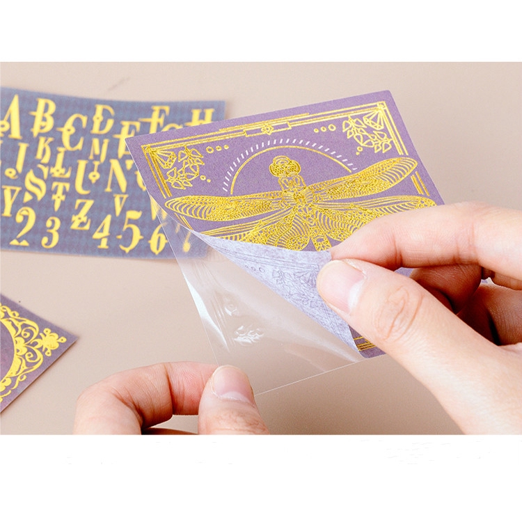 Set 60 miếng dán trang trí sổ tay / nhật ký diy màu vàng cổ điển