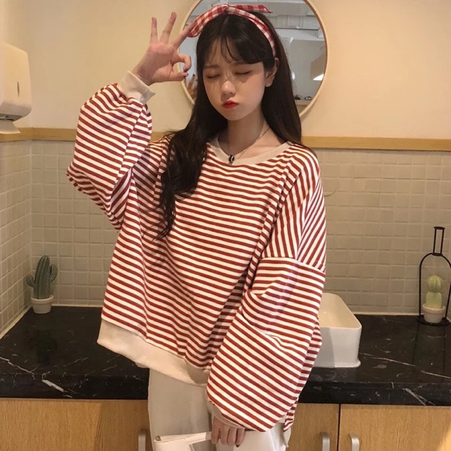 (ORDER) Áo sweater sọc ngang hàn quốc (ảnh thật ở cuối)