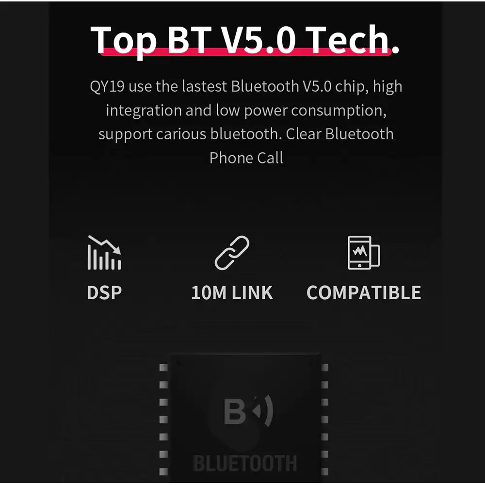 Tai nghe Bluetooth 5.0 chống nước kiểu dáng thể thao QCY QY19