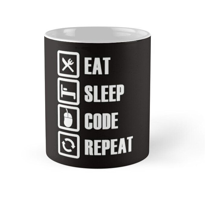 Ly cốc có quai quà tặng Lập Trình Viên Software Engineer Eat Sleep Code Repeat