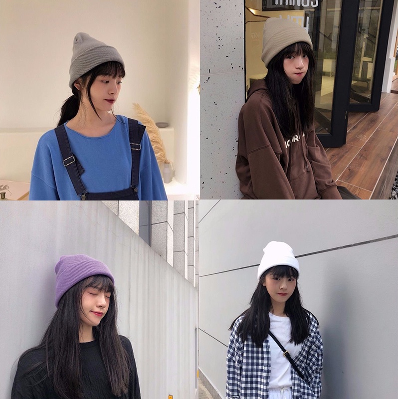 Mũ len phong cách hip hop Hàn Quốc thời trang cho nam nữ