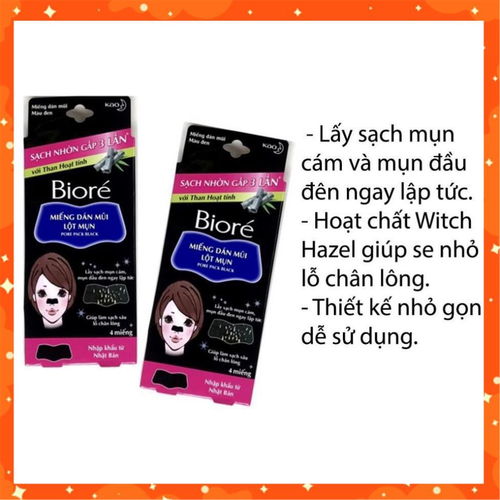 Miếng Dán Mũi Lột Mụn Than Hoạt Tính Bioré  [ Nội Địa Nhật ] 10 miếng