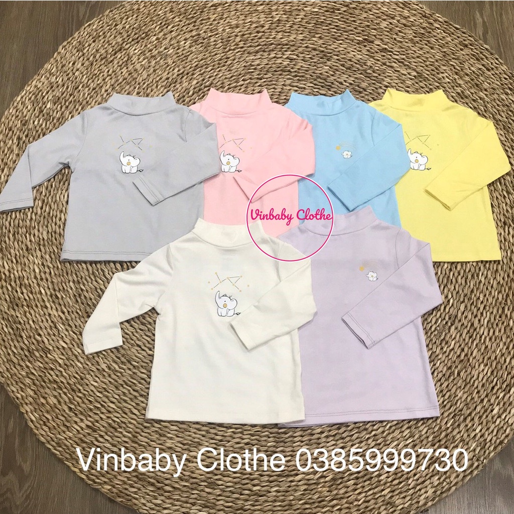 CHAANG áo giữ nhiệt chaang cổ lọ chất cotton dài tay thu đông cho bé trai, bé gái từ 3 tháng đến 5 tuổi