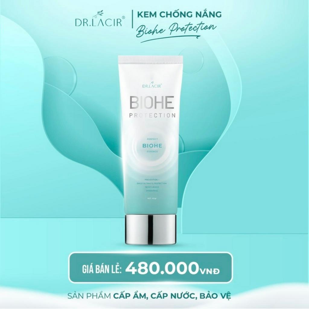Kem chống nắng Dr Lacir chống nắng sinh học Biohe ngăn ngừa tia có hại HEV, chống lão hóa, dưỡng ẩm, trắng da, 60ml