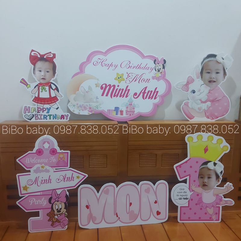 Combo banner, chibi, tên để bàn, cây welcome thiết kế theo yêu cầu -BiBo baby