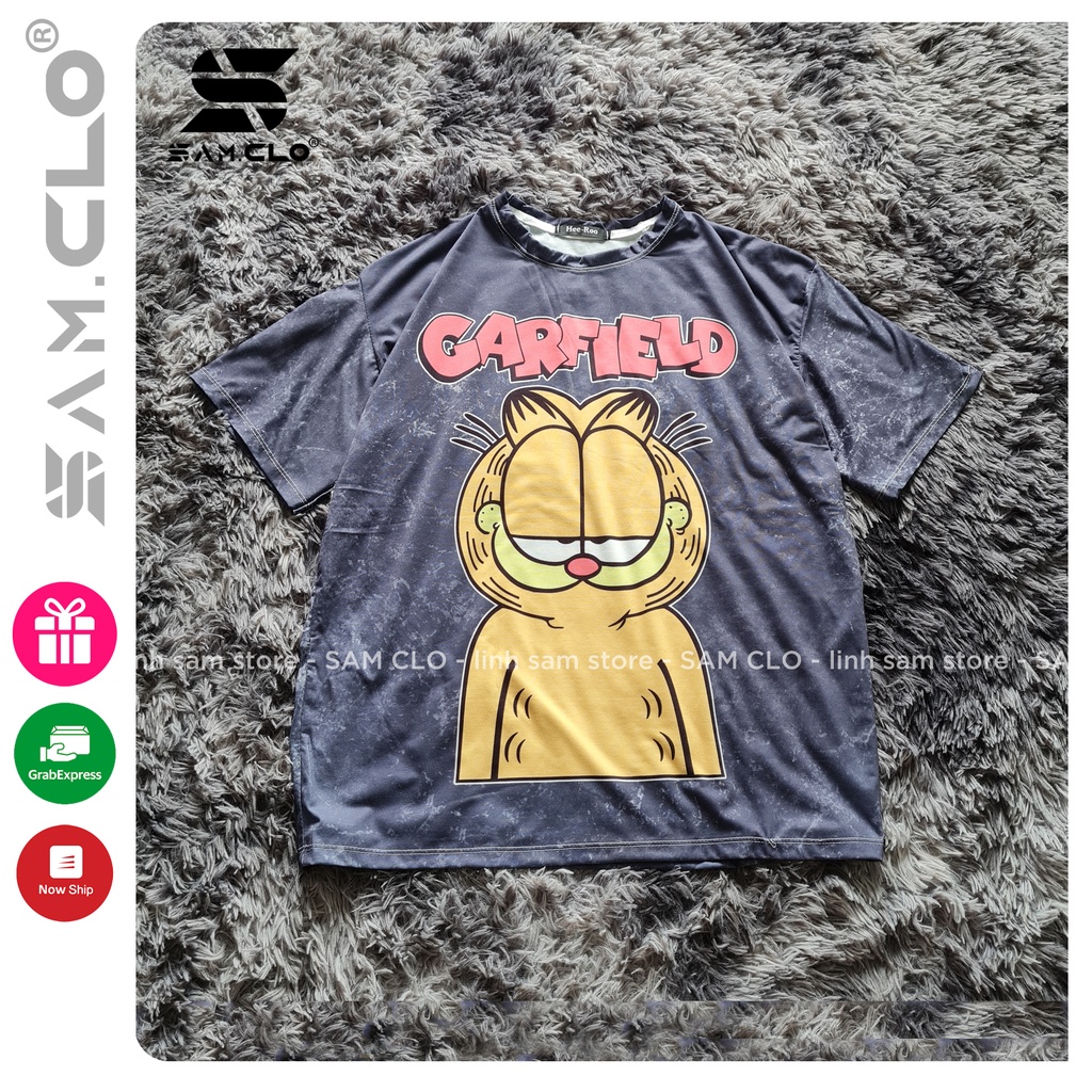 Áo thun in loang SAM CLO ulzzang nam nữ tay lỡ freesize phông form rộng dáng Unisex, mặc lớp, nhóm,cặp hình MÈO GARFIELD | BigBuy360 - bigbuy360.vn