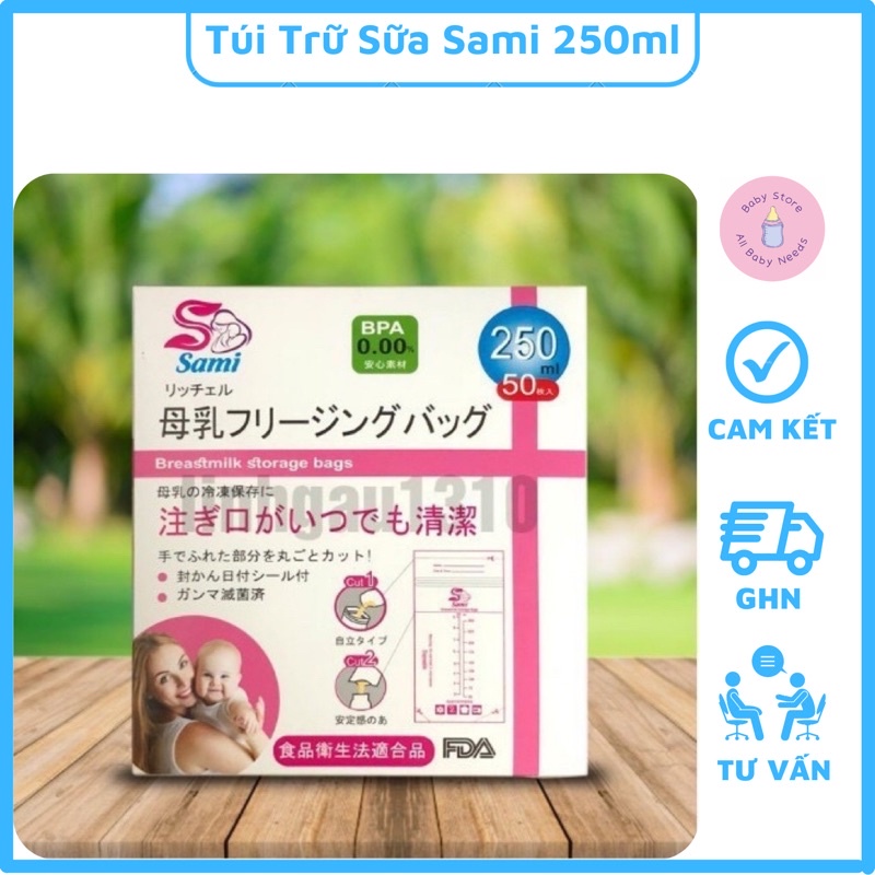 Túi Trữ Sữa Sami 250ml Hộp 50 Túi