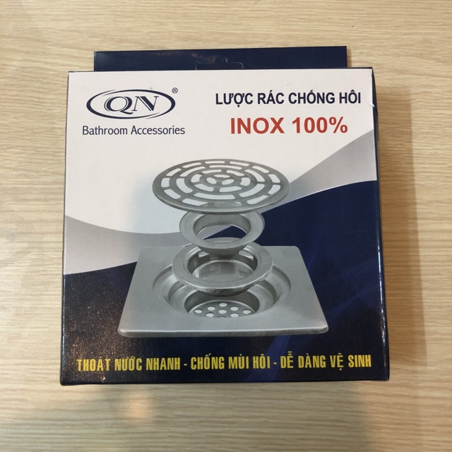 Thoát sàn inox 201 kích thước 12x12cm ống chờ 60