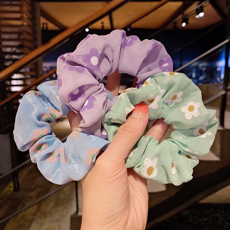 XẢ HÀNG Vòng/Dây buộc tóc scrunchies họa tiết hoa nhí phong cách Hàn Quốc XPK356