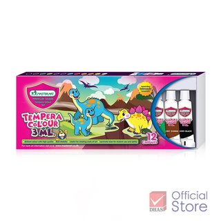 Màu nước dạng tuýp Master Art Tempera 12 màu 3ml (Thái Lan) màu nước hòa tan che phủ tốt FREESHIP