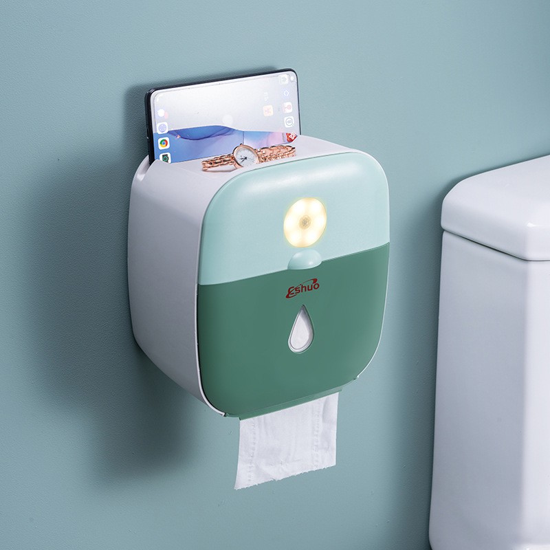 KHAY ĐỰNG GIẤY VỆ SINH 2 NGĂN DÁN TƯỜNG CHỐNG NƯỚC CHO NHÀ TẮM