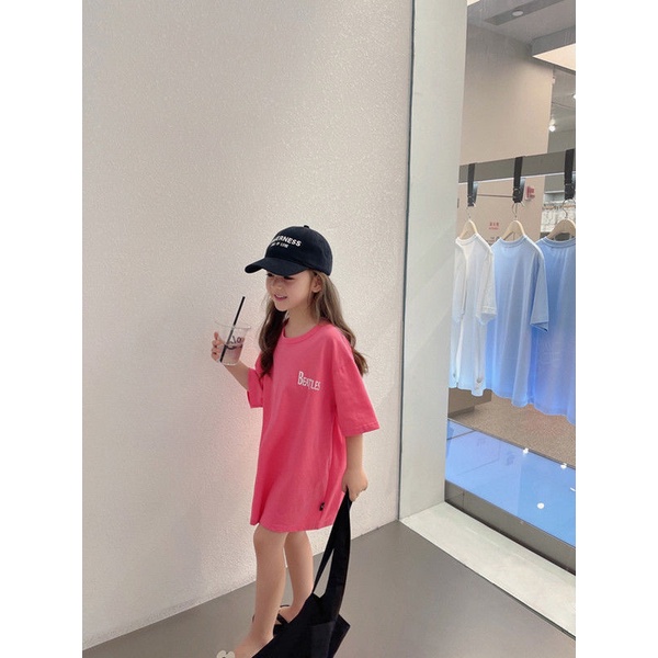 Áo Thun Cotton Nguyên Chất Tay Ngắn Cổ Tròn In Họa Tiết Hoạt Hình Thời Trang Mùa Hè Cho Bé Gái