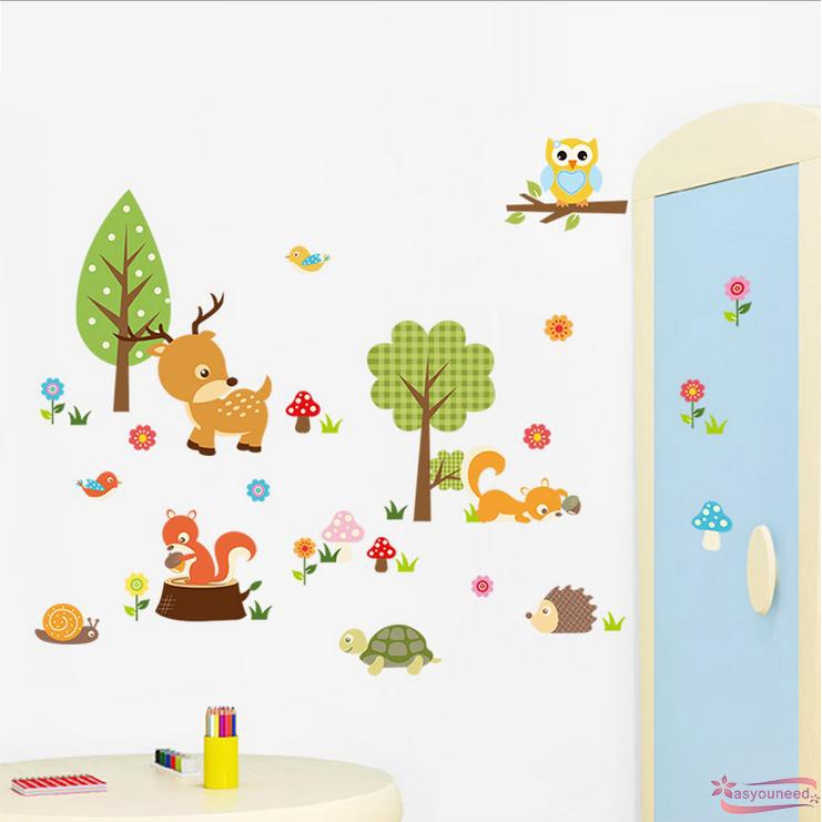 Sticker dán tường họa tiết hình con cú đáng yêu dùng trang trí phòng cho trẻ
