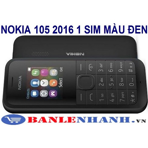 ĐIỆN THOẠI NOKIA 105 2016 1 SIM MÀU ĐEN