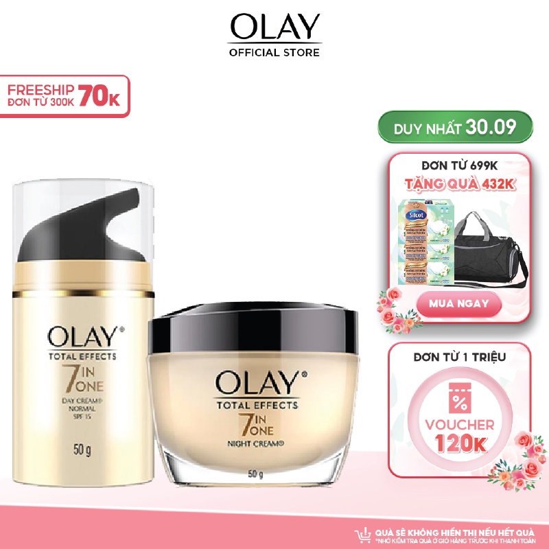Bộ 2 kem dưỡng da Olay Total Effects ngày & đêm 50G/hộp