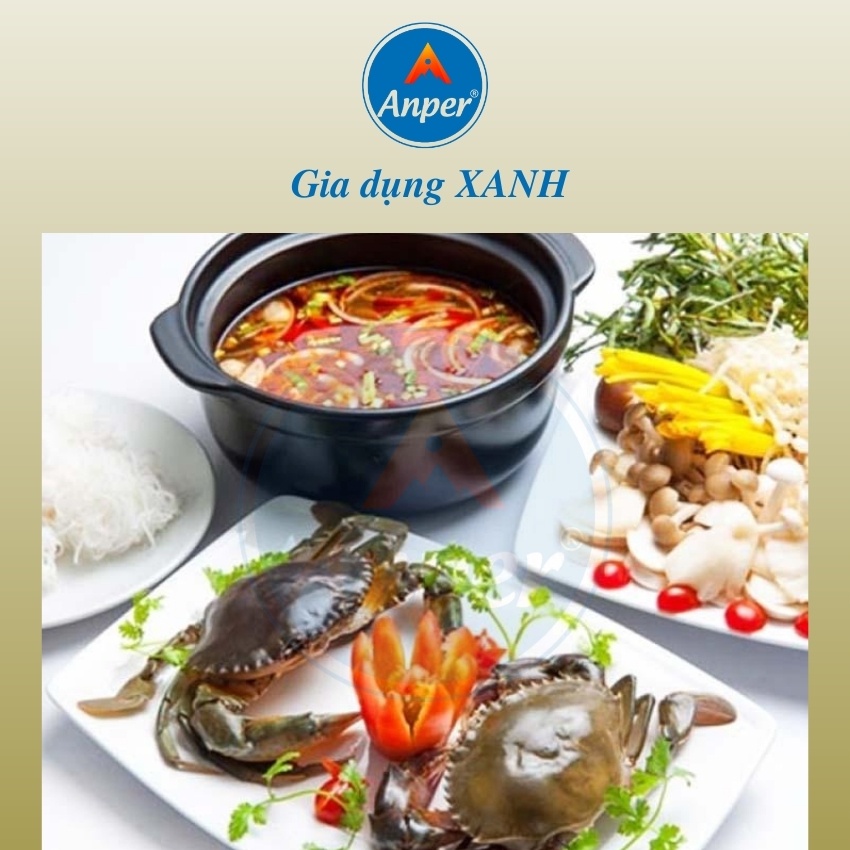 Nồi Đất Hàn Quốc Loại 1 Sâu 3.L Anper+ Nắp Kính Men Chống Dính (KO Bếp Từ) ,Nồi Kho Quẹt, Kho Thịt Cá Nấu Mì