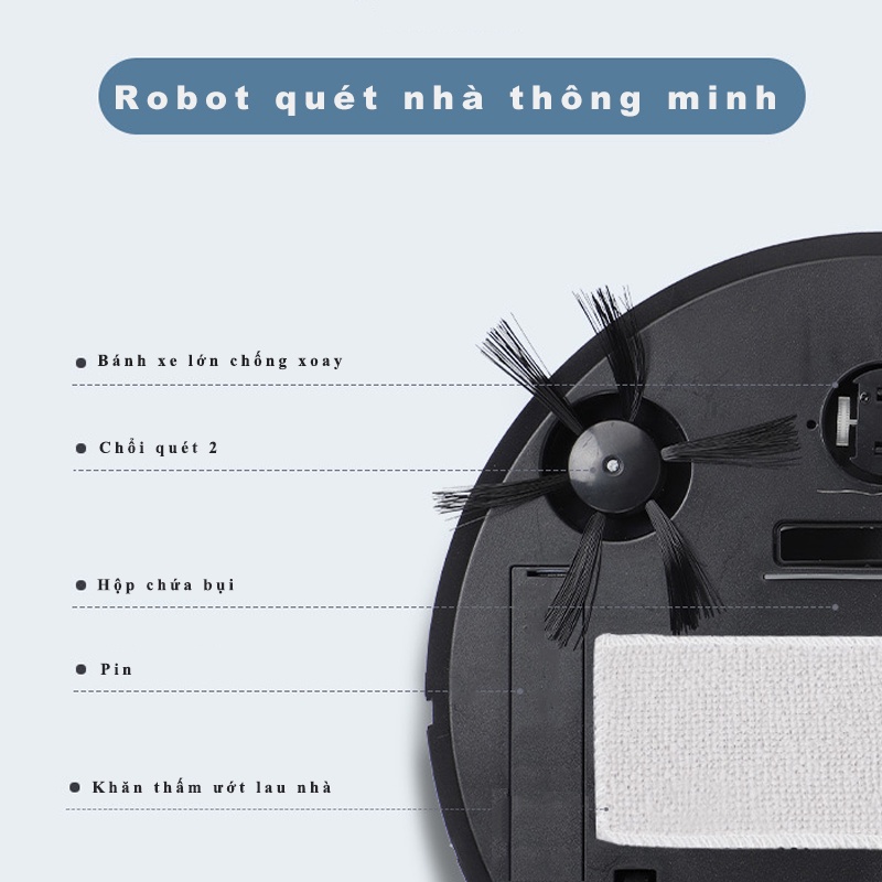 rô hút bụi lau nhà lau nhà máy hút bụi robot Robot quét nhà thông minh Lực hút mạnh và hút sạch sẽ bụi bẩn