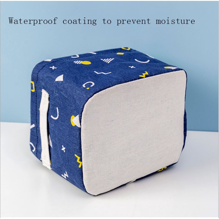 Hộp Đựng Đồ Dùng / Mỹ Phẩm Bằng Vải Lanh Cotton In Họa Tiết Hoạt Hình Dễ Thương