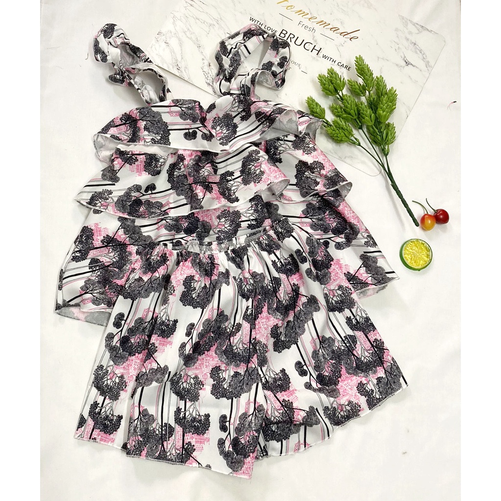 Đồ bộ mặc nhà freesize từ 40-45kg , đồ bộ cho nữ, cho bé gái lớn vải voan - B30