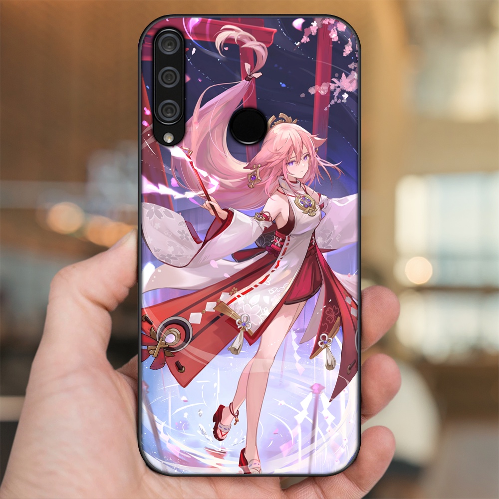 Ốp lưng Huawei Y6P viền đen in hình Yae Miko Genshin Impact