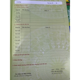 Học Bạ Tiểu Học Thông Tư 27/2020 ( 29,6x20,5Cm)