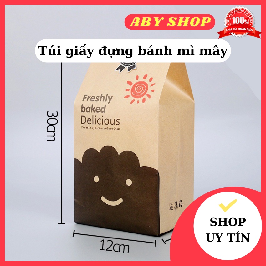 Túi giấy đựng bánh mì mây 28x12⚡ HÀNG CAO CẤP ⚡ 10 túi Delicious chuyên dụng đựng bánh mì