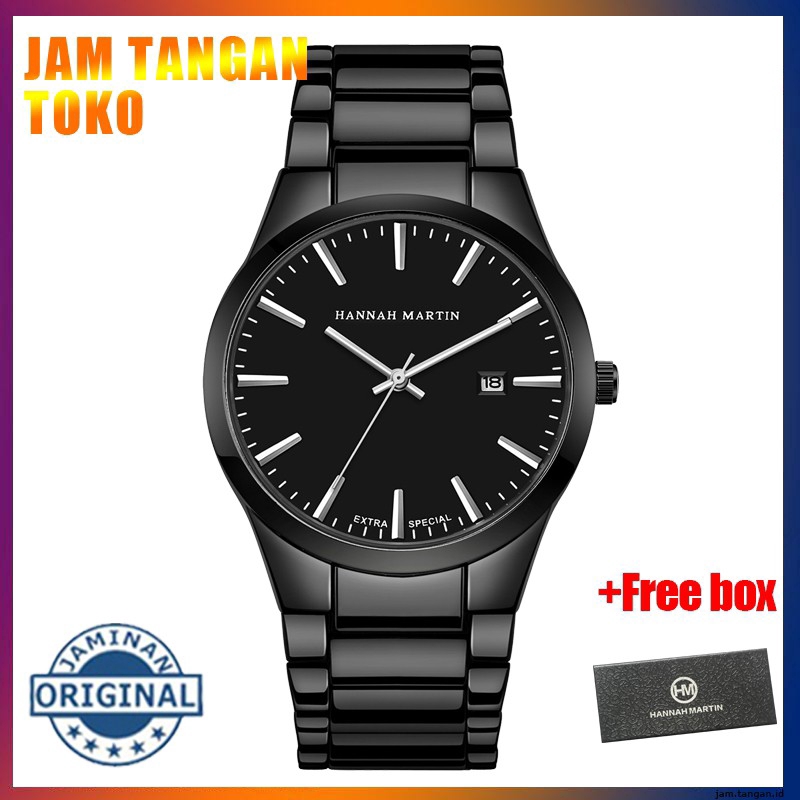 Đồng hồ NAM Men's Watches Hannah Martin 100% Original Fashion Thép Không Gỉ Hàng Cao Free Box Waterproof Analog Quartz Stainless steel Strap mesh Boy Leather Watch COD Chronograph Aktif Gentleman Wrist watches Ready Stock Holiday Gift Birthday gifts 1756M