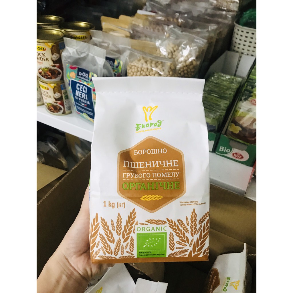 Bột mì nguyên cám hữu cơ Ecorod 500g, nguyên cám hữu cơ