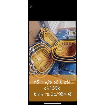 Bộ thau rổ 6 món