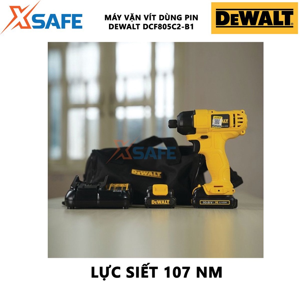 Máy siết vít dùng pin DEWALT DCF805C2-B1 Máy vặn vít động lực, hiệu thế pin 10.8 V, tốc độ không tải 2,450 vòng/phút