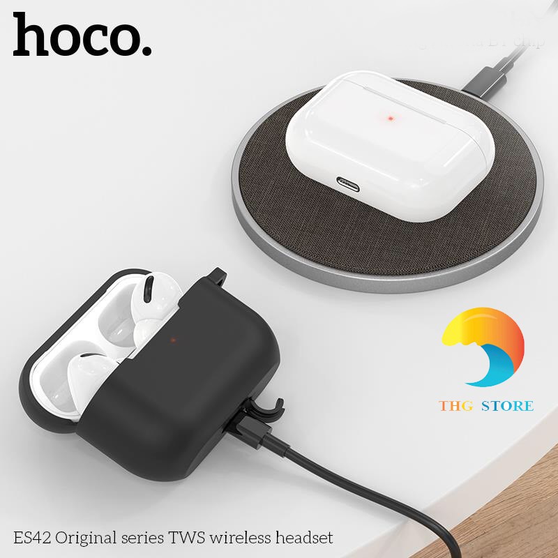 Tai nghe Bluetooth HOCO ES42 NEW 2020 BT5.0  - Pin 400mAh - Hỗ trợ sạc không dây - Tặng kèm case - hàng chính hãng