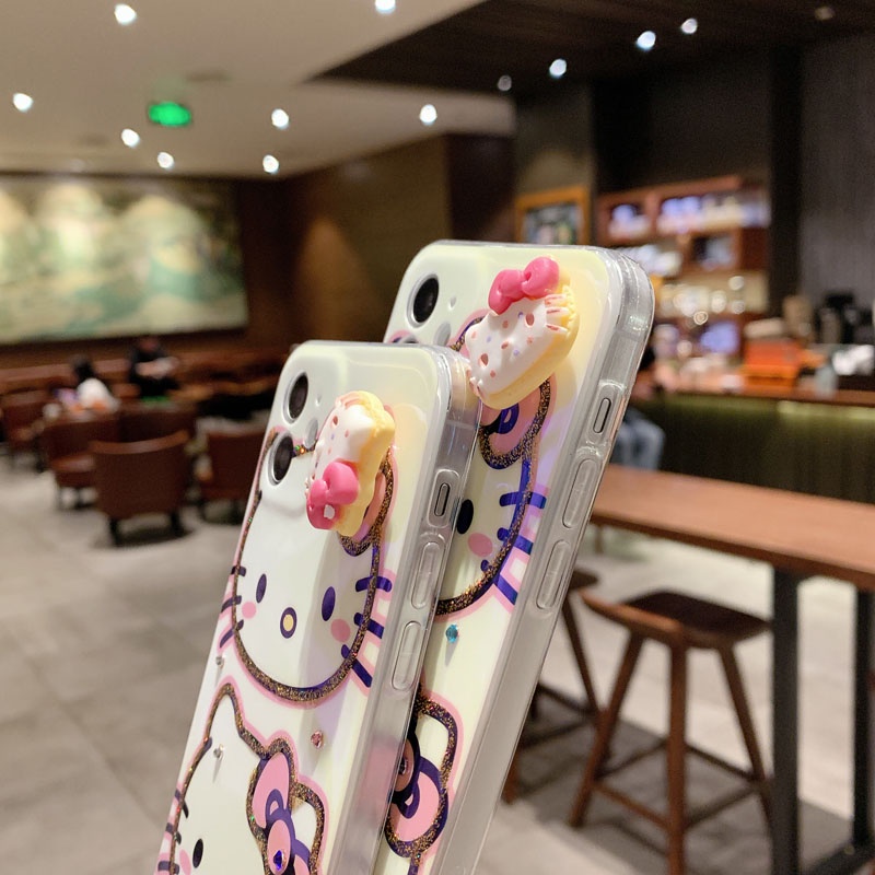 Ốp điện thoại mềm in hình Hello Kitty hoạt hình cho iPhone 13 12mini 11 Pro XS Max X XR 6 6S 7 8 Plus