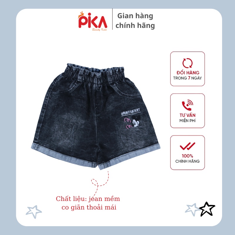 Quần áo trẻ em -Pika kids -Quần bò bé gái -chất liệu jean mềm, co giã