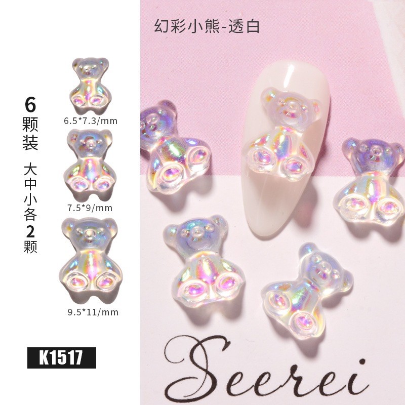 Set 6 charm gấu đu size - gummy bear