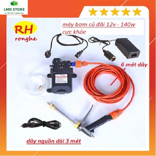 Máy bơm đơn - bơm đôi mini 12v 140w zukui -tăng áp lực nước, rửa xe, tưới lan