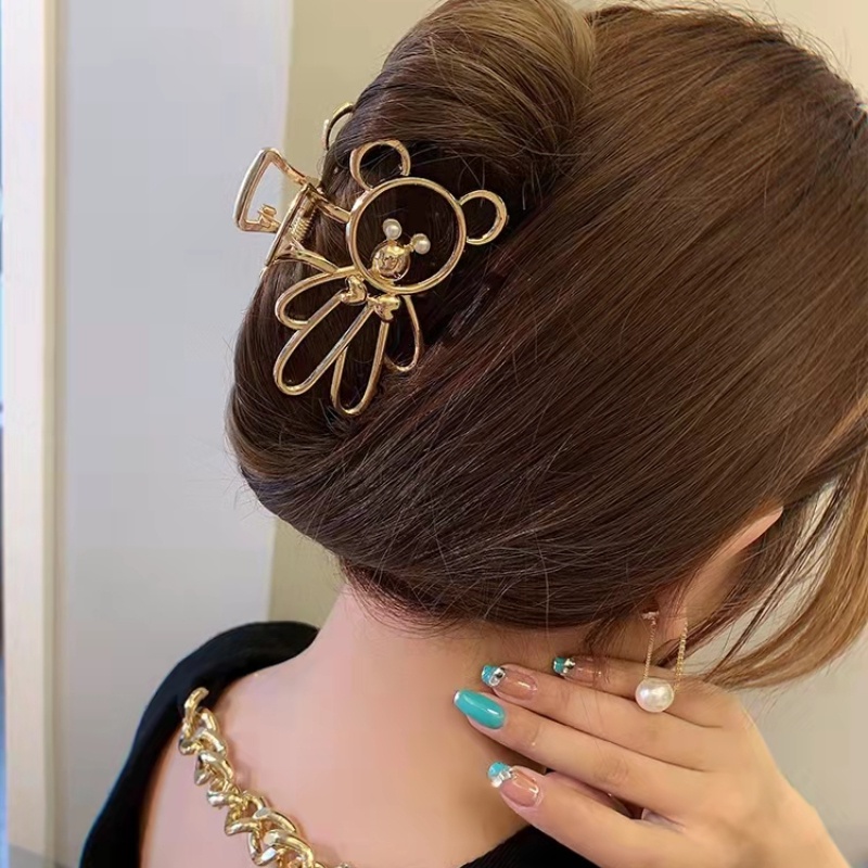 Kẹp Tóc Kim Loại Hình Móng Vuốt Gấu Dễ Thương Phong Cách Hàn Quốc