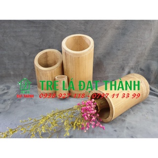 Bộ ống đựng đũa bằng tre cao cấp chia 3 ngăn, ống tre, ống cắm hoa, ống tre trang trí giá rẻ