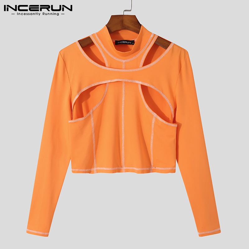 Áo thun lửng INCERUN tay dài thời trang dành cho bạn nam