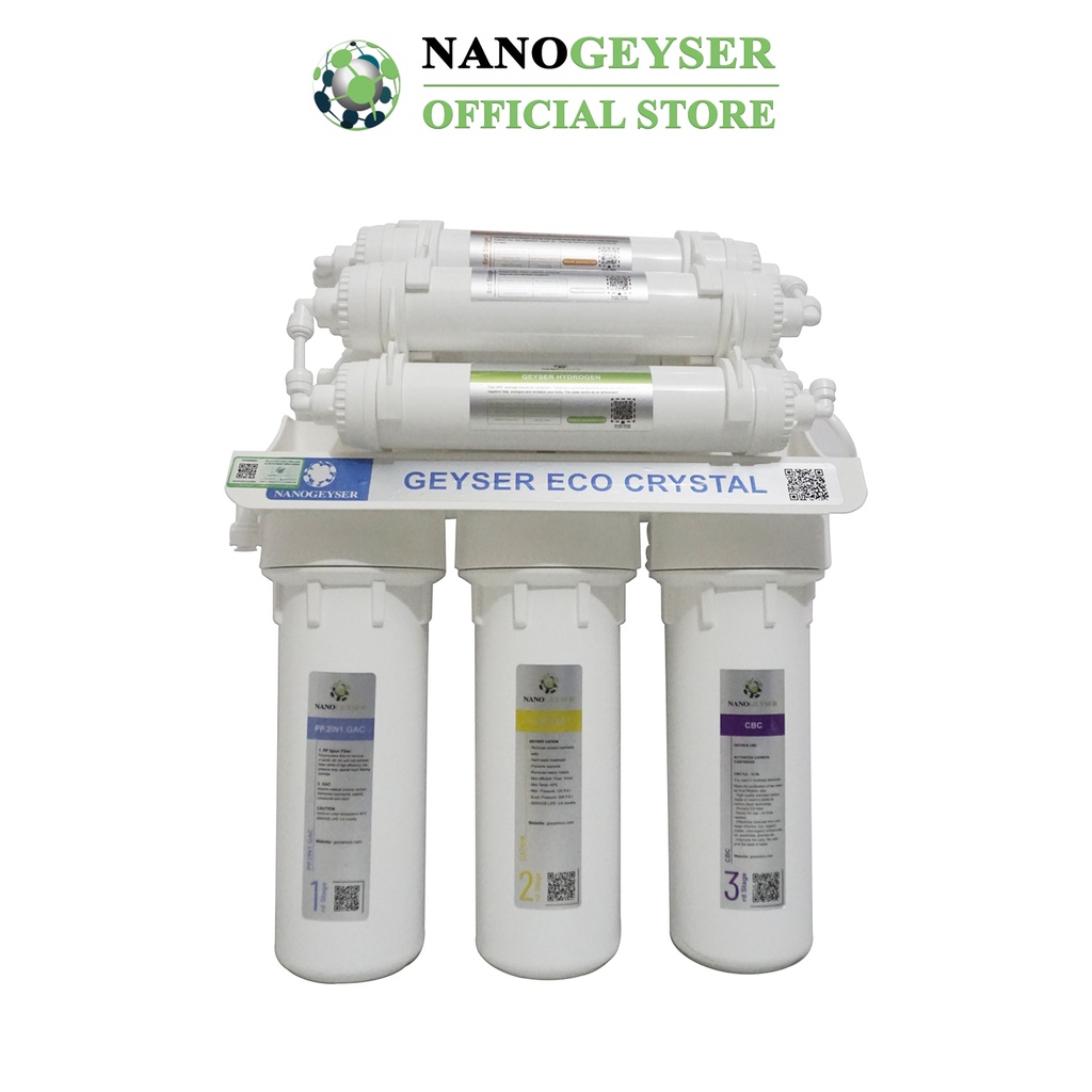 Máy lọc nước Nano Geyser ECO CRYSTAL, Công nghệ màng siêu lọc UF, Bảo hành điện tử 5 năm qua app chính hãng