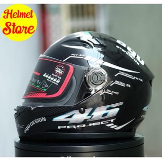 Mũ bảo hiểm fullface agu tem 46 đa sắc màu_ rùa_ cá