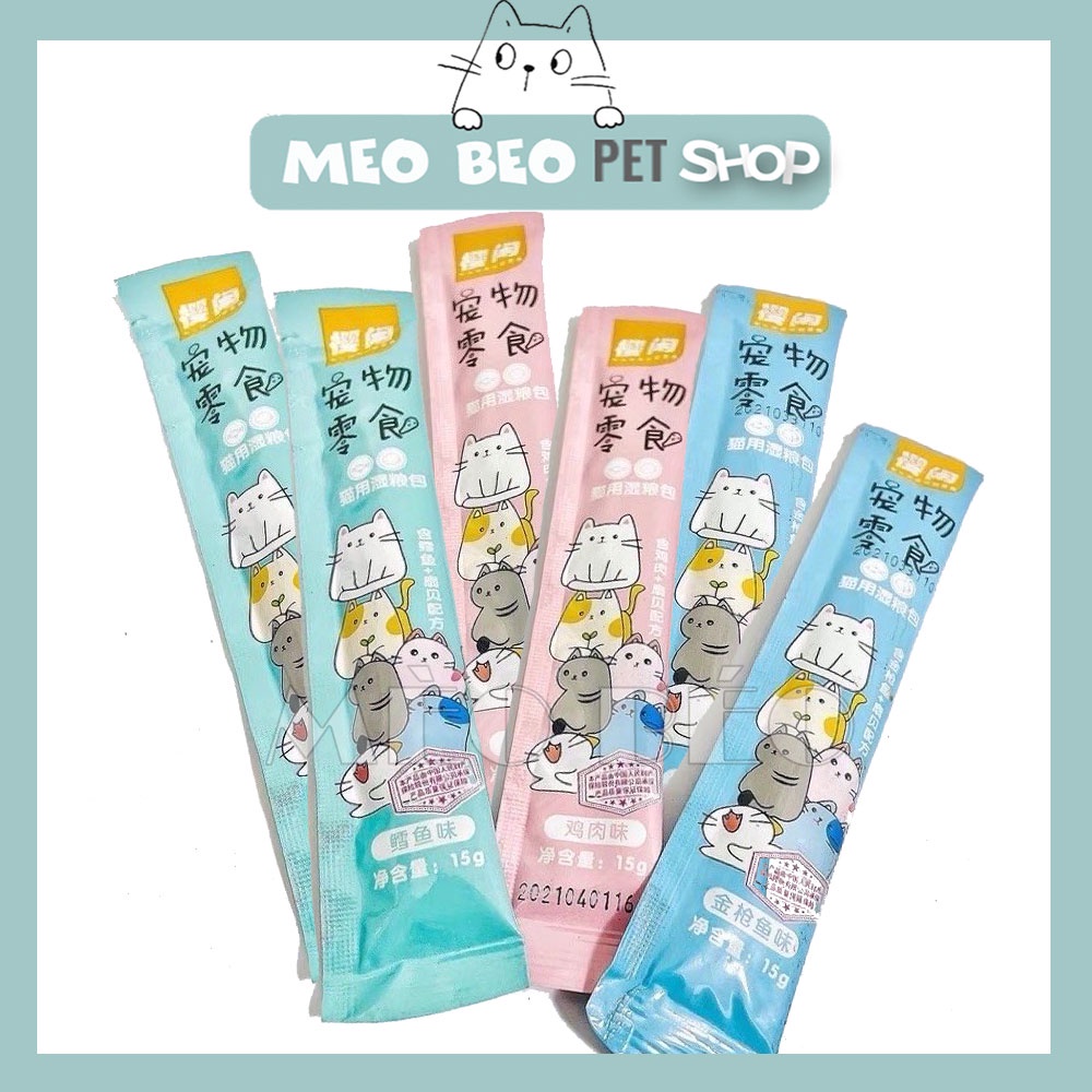 Súp thưởng cho mèo shizuka, cat food đầy đủ dinh dưỡng giá rẻ thanh 15g (GIAO NGẪU NHIÊN)