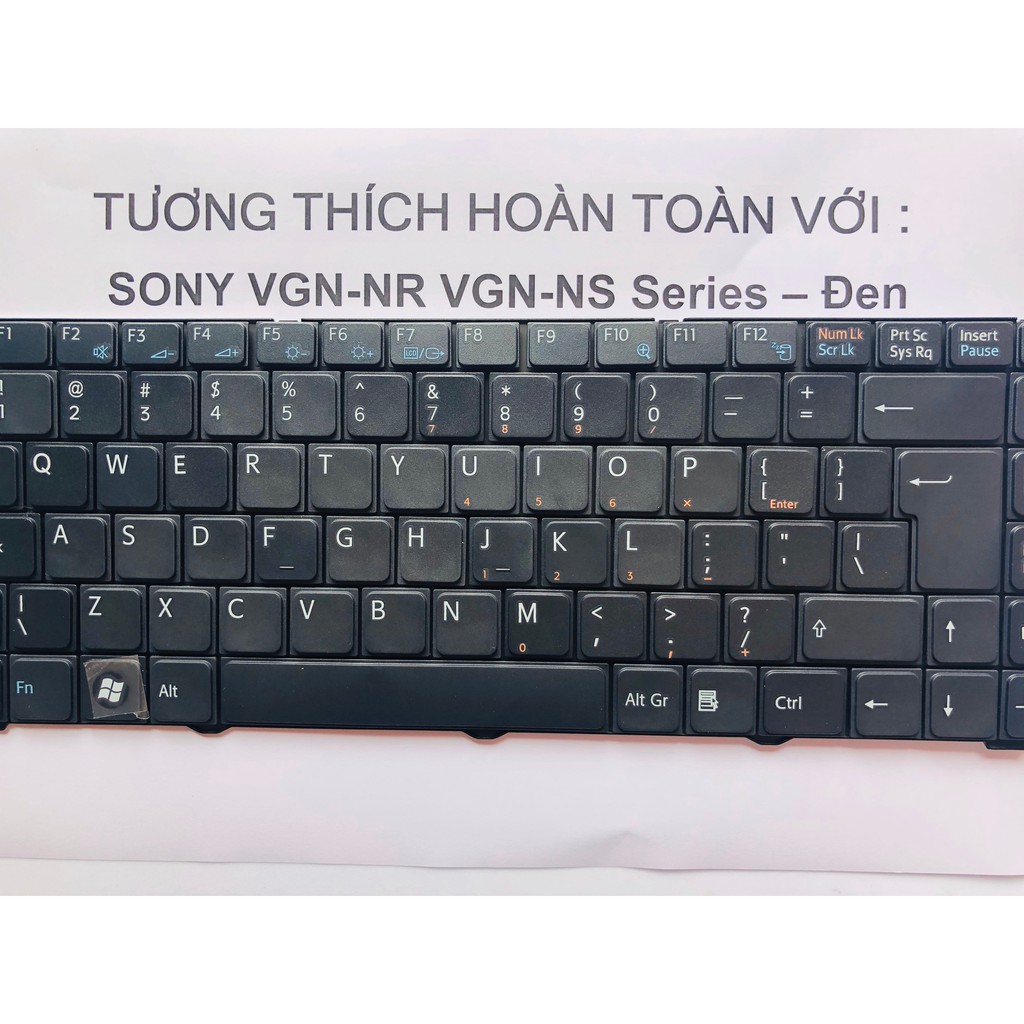 Bàn Phím Laptop SONY VGN-NR VGN-NS Series Đen Hàng Mới 100% Bảo Hành 12 Tháng Toàn Quốc
