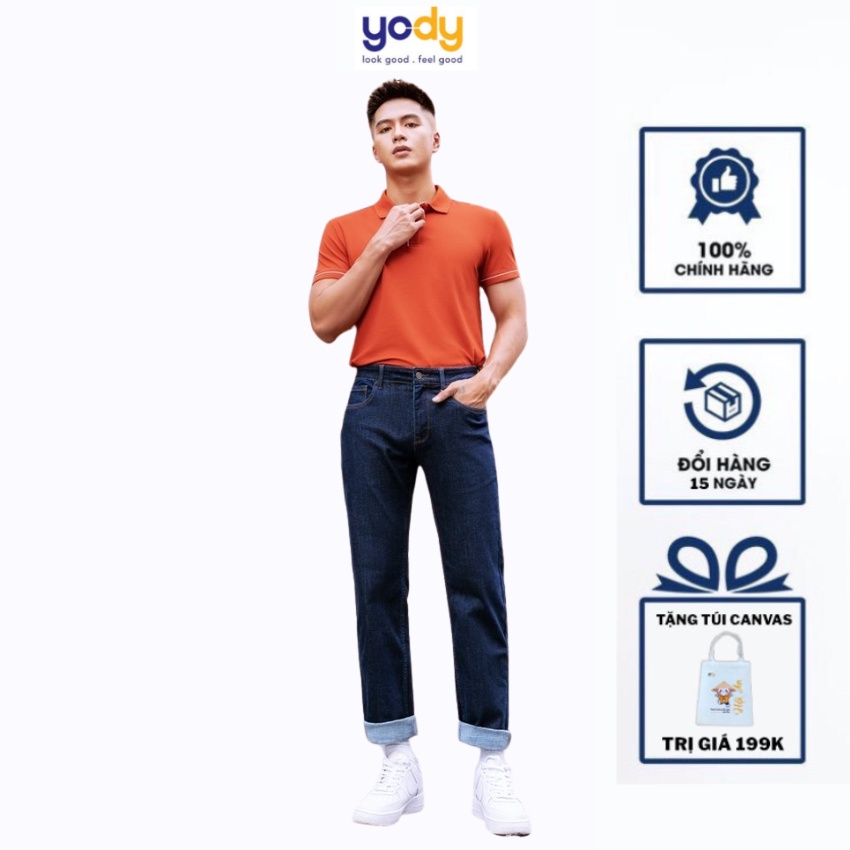 Quần Jean YODY Nam Regular Lycra Siêu Co Giãn Chất Liệu Thoáng Mát, Mềm Mịn, Đàn Hồi Tốt QJM5001