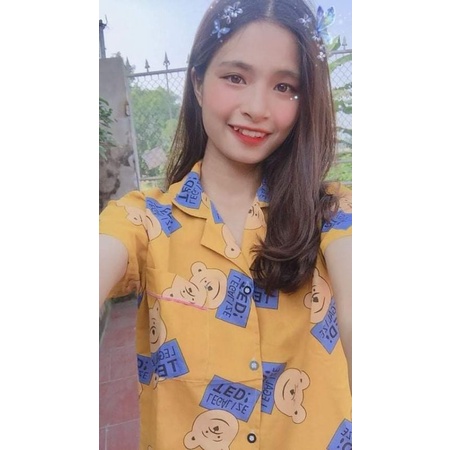 Bộ ngủ quần cộc áo cộc pijama kate thái cực hot hit bộ pyjama bộ pizama