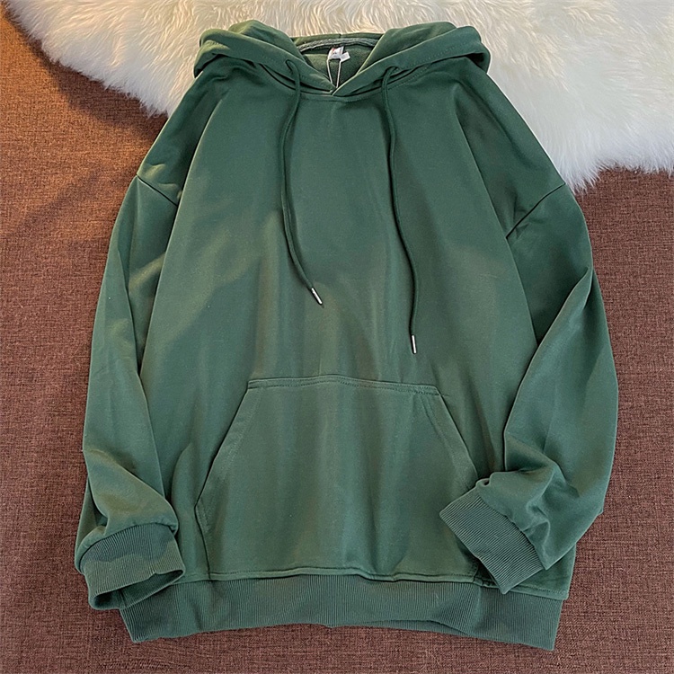 SUXI Áo Hoodie Dáng Rộng Màu Sắc Đơn Giản Phong Cách Hàn Quốc Cho Nữ