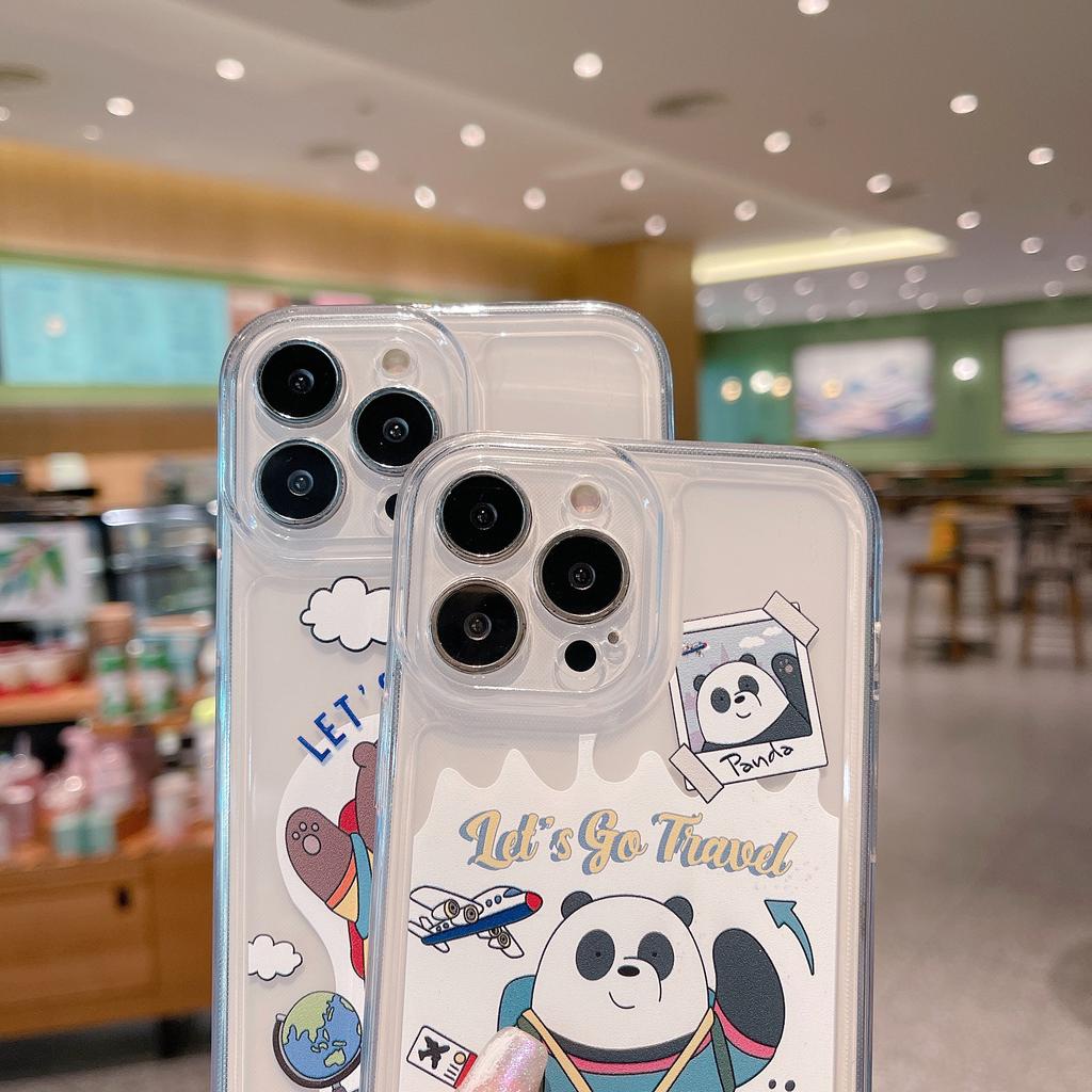 Ốp Điện Thoại Mềm Hình Gấu Trúc Hoạt Hình Cho iPhone 13promax 12 11 X XS Max 7 8 SE2020