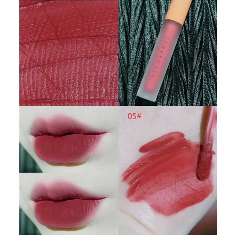 [Hàng Chuẩn]Son Kem Lì Herorange Lip Glaze Siêu Xinh Chất Mềm Và Mịn Môi